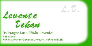 levente dekan business card
