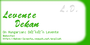 levente dekan business card